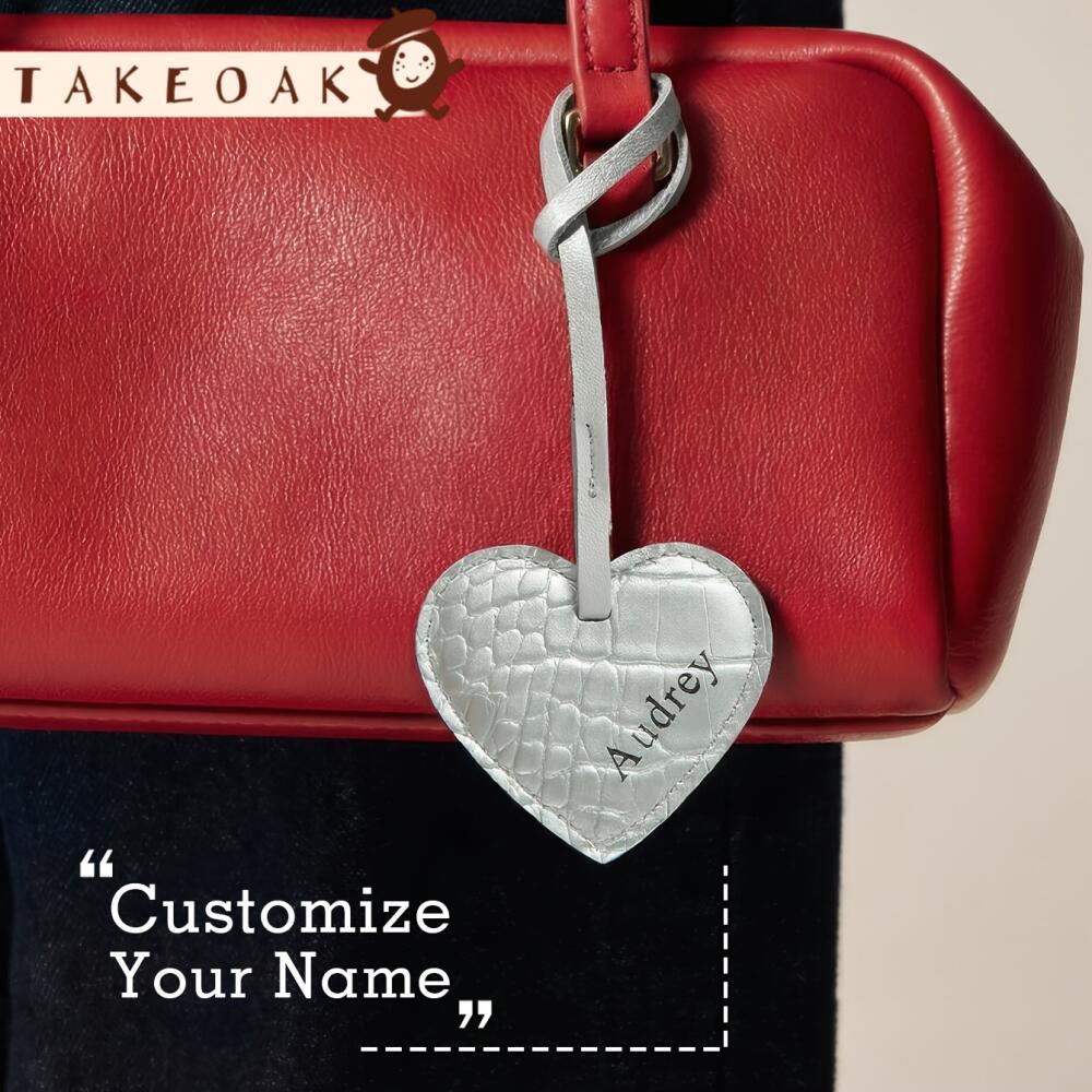 Personalized Heart Shape Faux  - огляд і ціна Monogram Keychain Leather