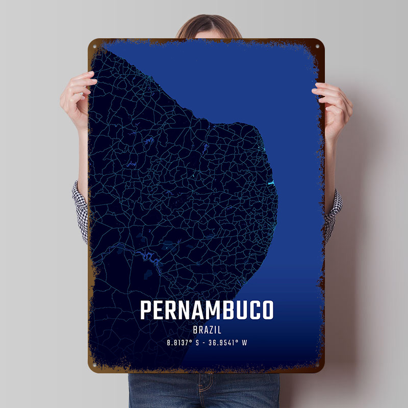 Pernambuco Midnight City Map M - огляд і ціна Custom Map Poster